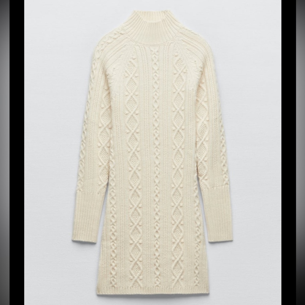 NWT Zara Cable Knit Dress - Picture 13 of 14